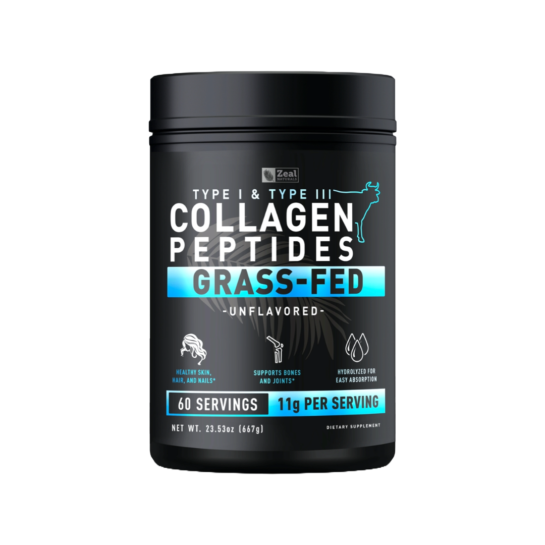 Collagen Peptides Powder with Grass-Fed Hydrolyzed Collagen (Unflavored - 60 Servings)