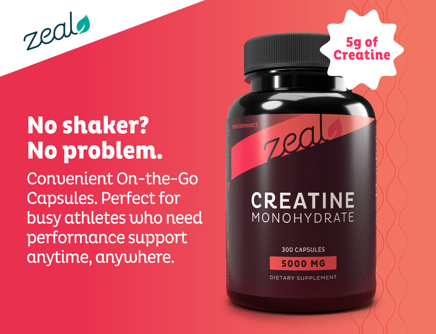 Zeal Creatine Monohydrate (300 Capsules)