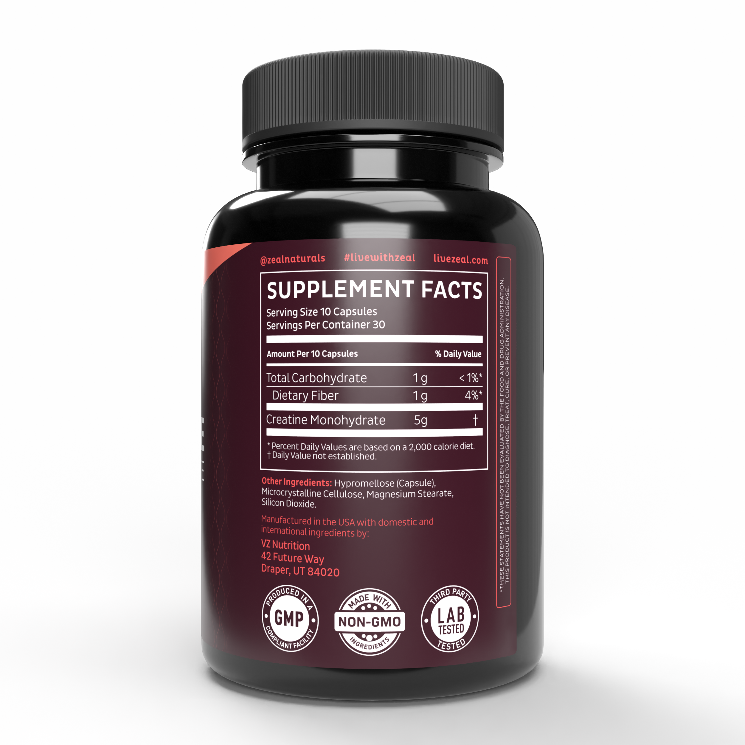 Zeal Creatine Monohydrate (300 Capsules)