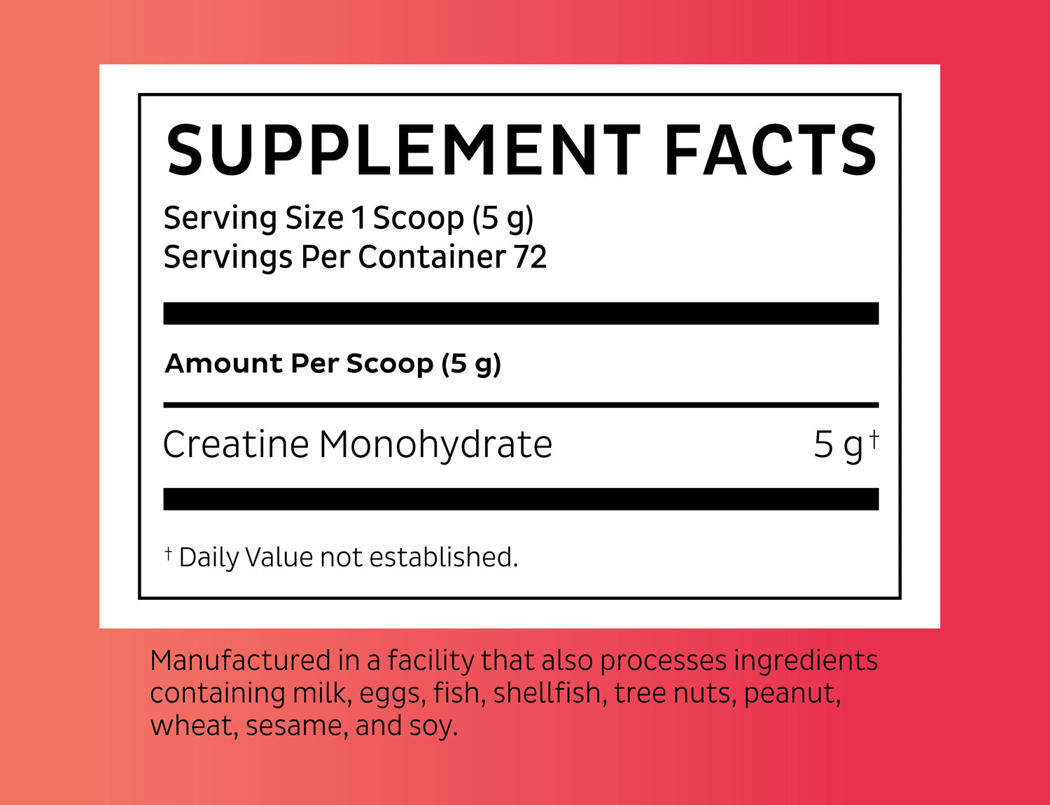 Micronized Creatine Monohydrate Unflavored Powder, 5000 mg per Serv (5g) | 72 Servings