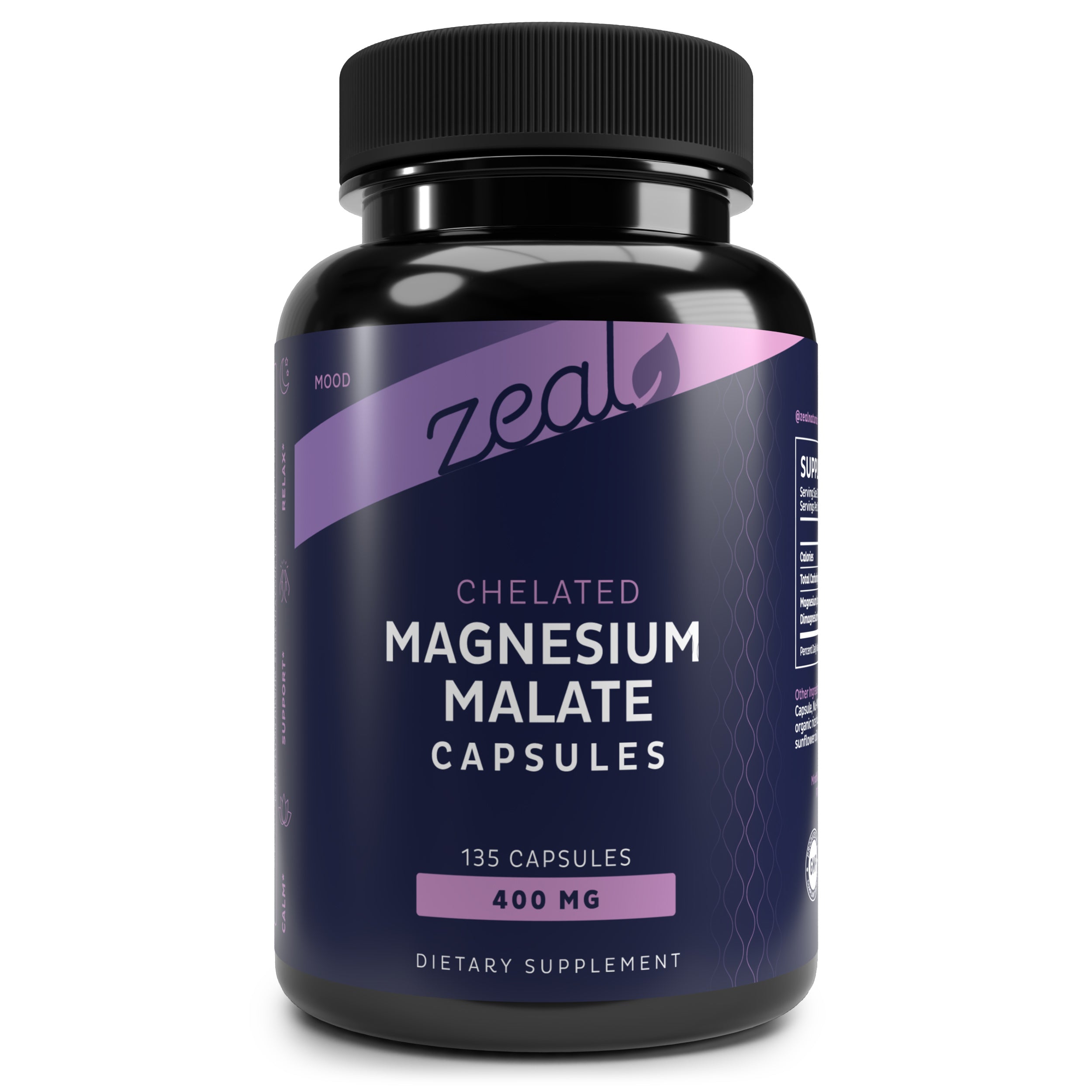 Zeal Premium Chelated Magnesium Malate (400mg | 135 Capsules)