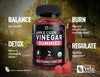 middle of page Bottle of Apple cider Vinegar gummies around the sides of the bottle  bullet points: Balance gut health, Detox natural cleanse and detox*, Burn Natural weight loss management*, Regulate Healthy Digestion*