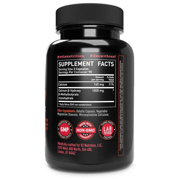 HMB (Hydroxymethylbutyrate) Capsules 1,000 mg | Supports Muscle Mass,  Muscle Protein Synthesis*